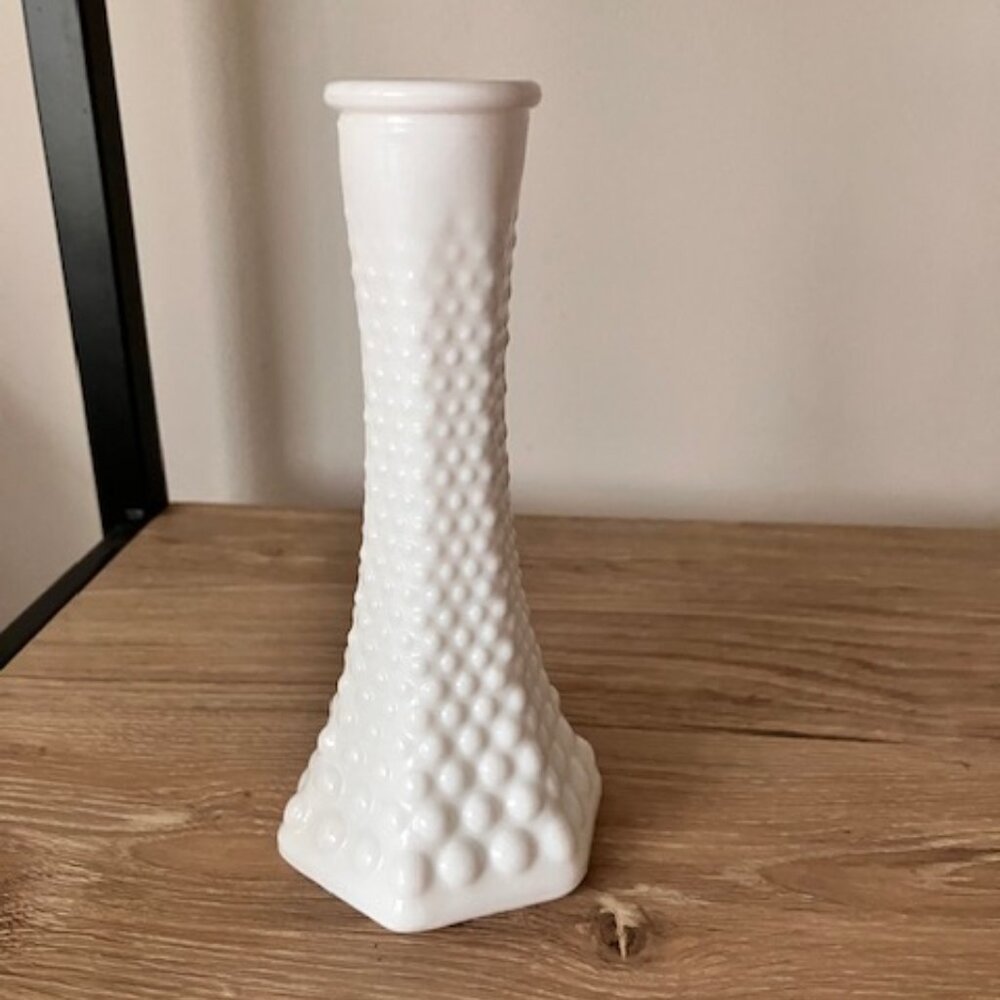 Vintage E.O Brody Co. Hobnail Milk Glass Bud Vase